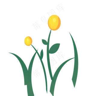 绿色的鲜花卡通植物