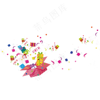 礼包礼盒漂浮装饰,免抠元素