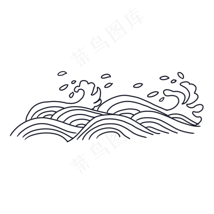大海的波浪,免抠元素(2000*2000px 300 dpi )psd模版下载