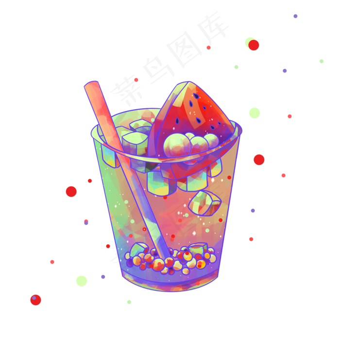 夏日清凉冷饮(2000X2000(DPI:300))psd模版下载