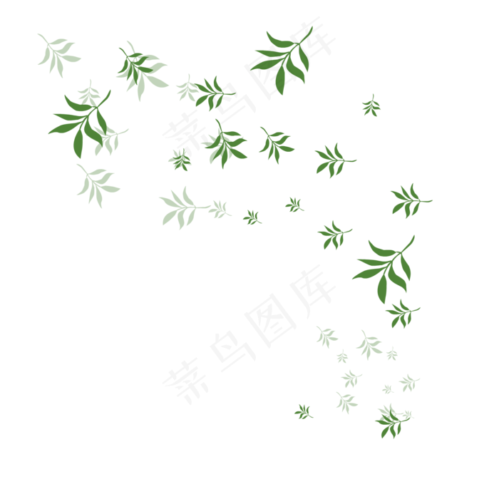 手绘植物树叶漂浮的叶子ai矢量模版下载