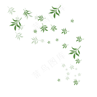 手绘植物树叶漂浮的叶子