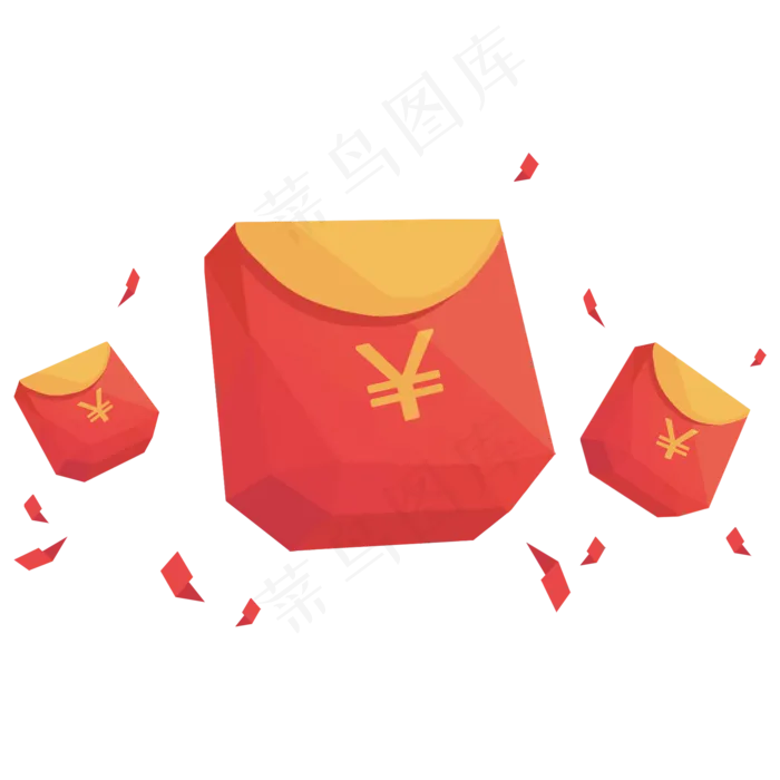 红色立体手绘风动态红包(2000X2000(DPI:300))psd模版下载
