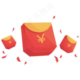 红色立体手绘风动态红包