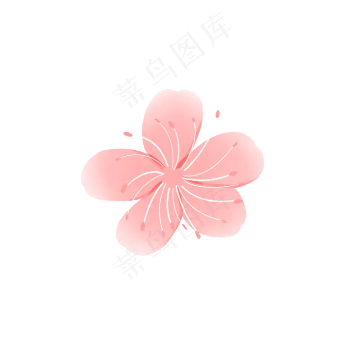 卡通唯美浪漫粉色花朵樱花桃花,免抠元素