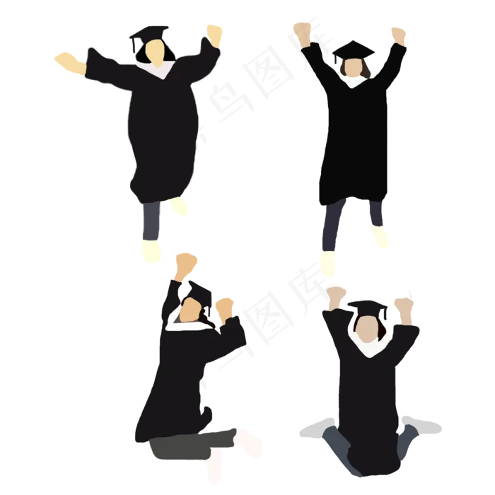 毕业学生免抠矢量图(2000X2000(DPI:300))psd模版下载