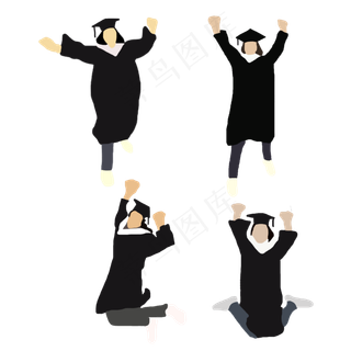 毕业学生免抠矢量图