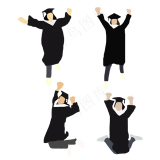 毕业学生免抠矢量图