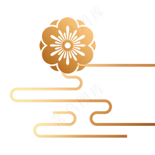 金色春节花朵下载,免抠元素