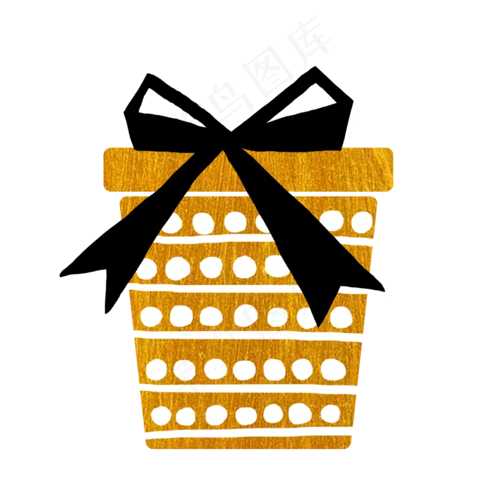 金色简约扁平风礼盒PNG免抠素材(2000*2000px 300 dpi )psd模版下载