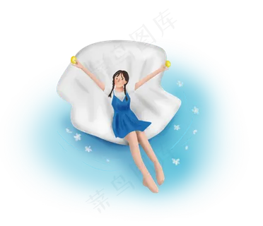 夏日夏季水上的女孩