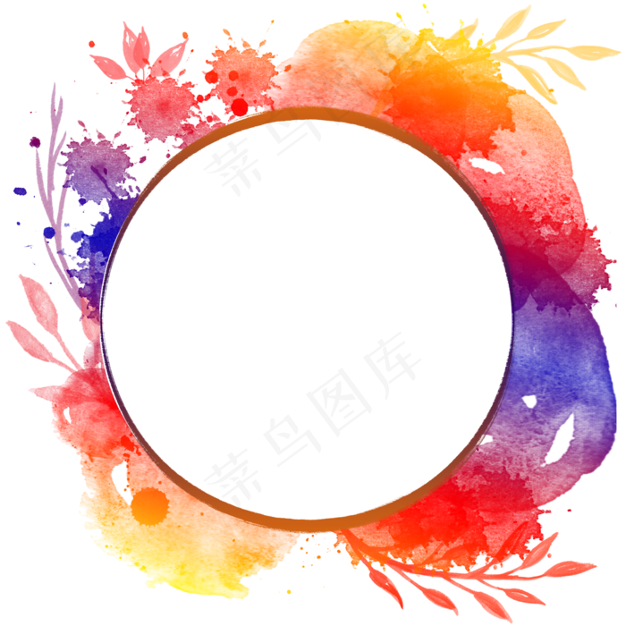 水彩泼墨框