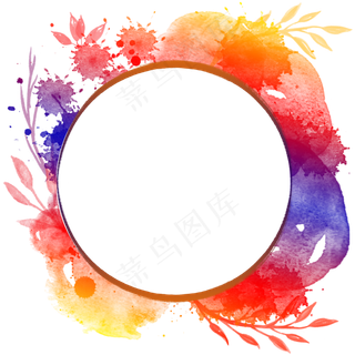 水彩泼墨框