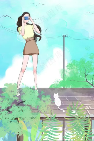 清凉夏日夏日午后