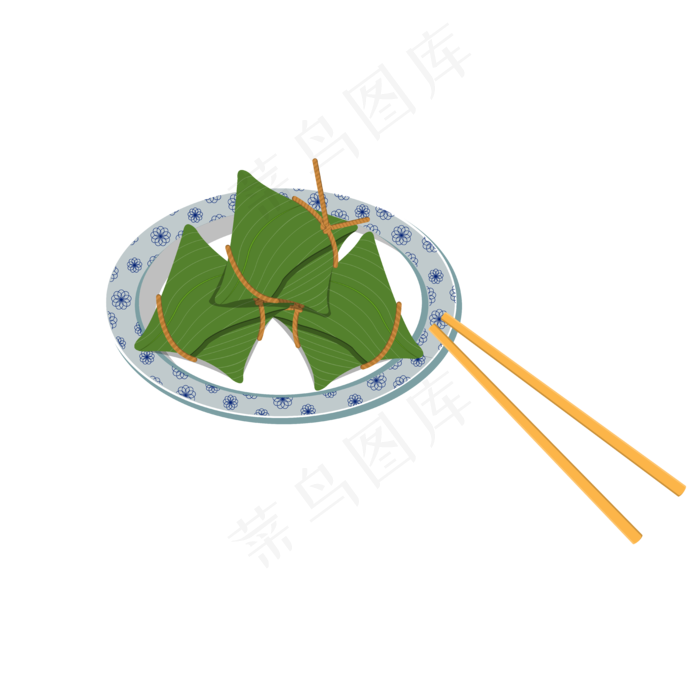 手绘扁平端午节粽子ai矢量模版下载