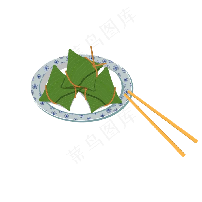 手绘扁平端午节粽子ai矢量模版下载