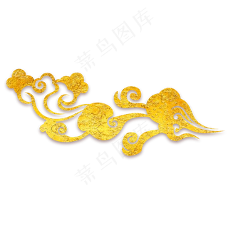 中国风传统烫金祥云,免抠元素
