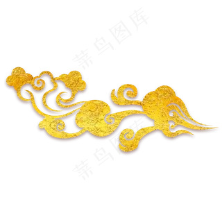 中国风传统烫金祥云,免抠元素