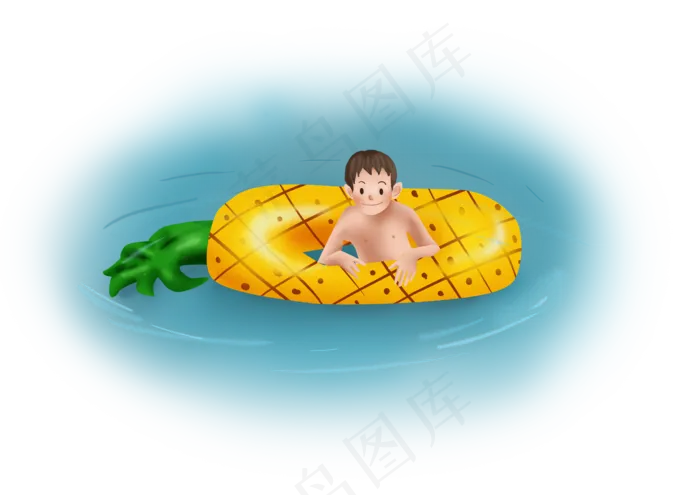 暑假夏日夏季大暑小暑游泳的男孩(4961X3508(DPI:300))psd模版下载