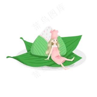 端午节的粽子和女孩