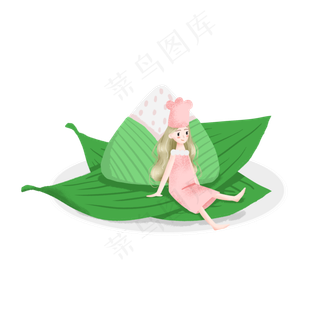 端午节的粽子和女孩