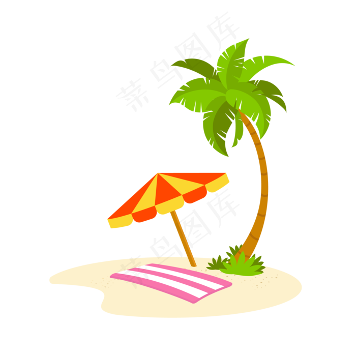 夏季夏天暑假海边沙滩免扣素材