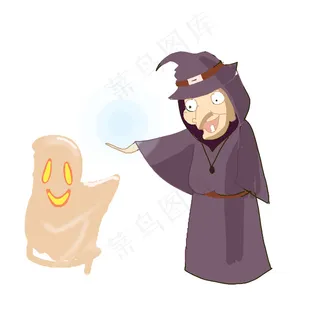 巫婆和妖怪手绘设计可商用元素,免抠元素