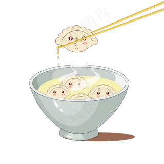 2019年猪年农历新年冬至饺子习俗�,免抠元素