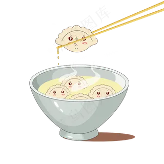 2019年猪年农历新年冬至饺子习俗�,免抠元素