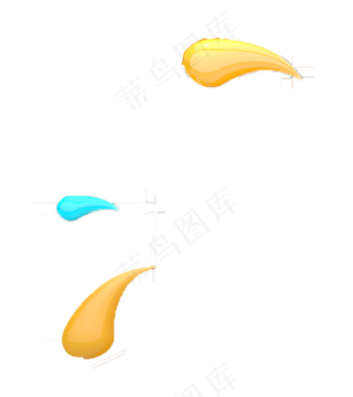 黄色水滴眼泪汗水可爱,免抠元素