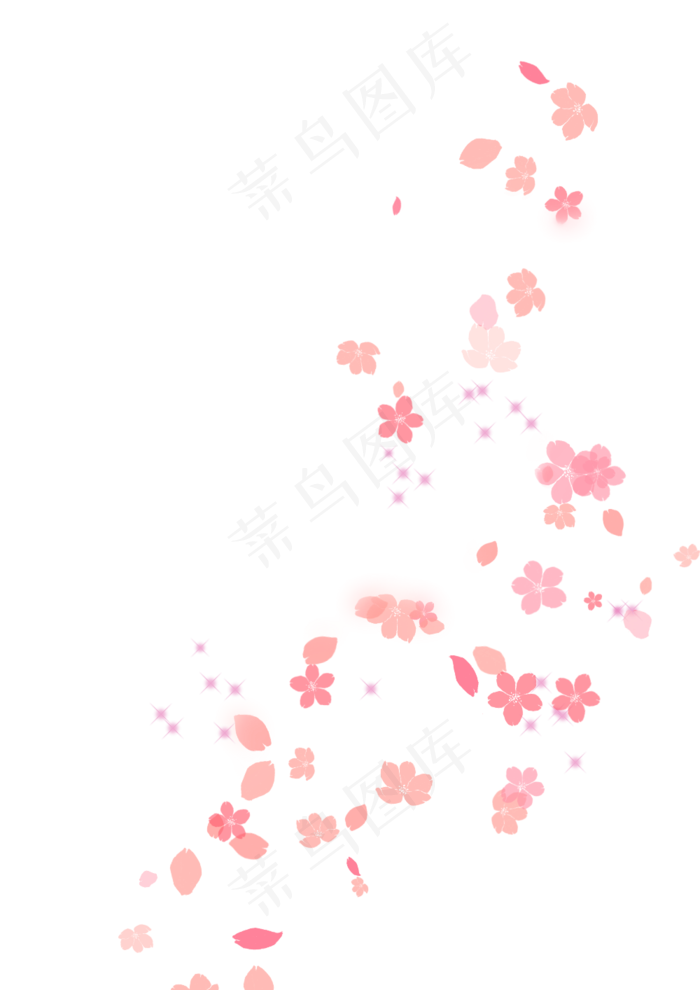 飘落的花瓣,免抠元素(1000*1414px 300 dpi )psd模版下载