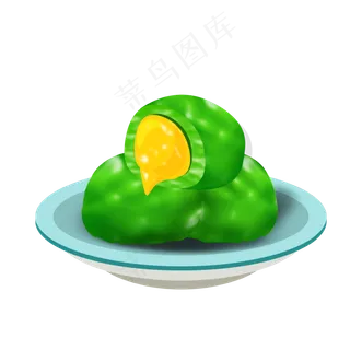 卡通清明青团免扣