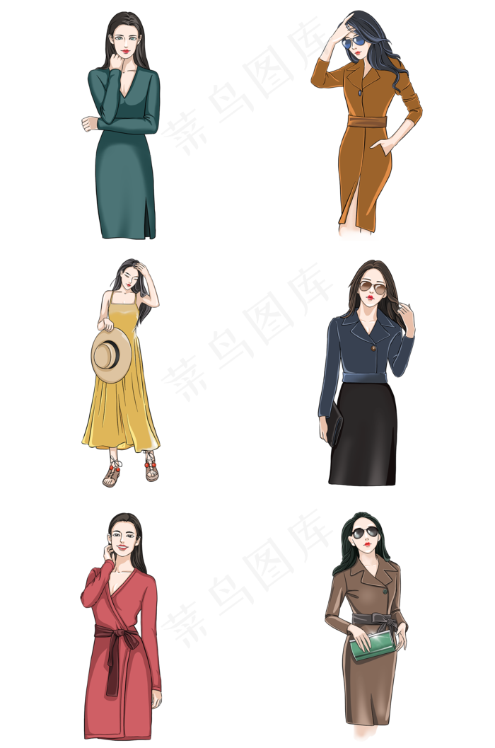三八妇女节女神套图,免抠元素