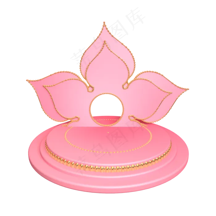 立体粉色花舞台(2000X2000(DPI:300))psd模版下载