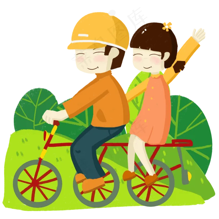 春分骑自行的小孩,免抠元素(2480X2480(DPI:300))psd模版下载
