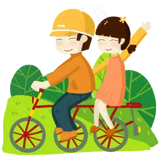春分骑自行的小孩,免抠元素