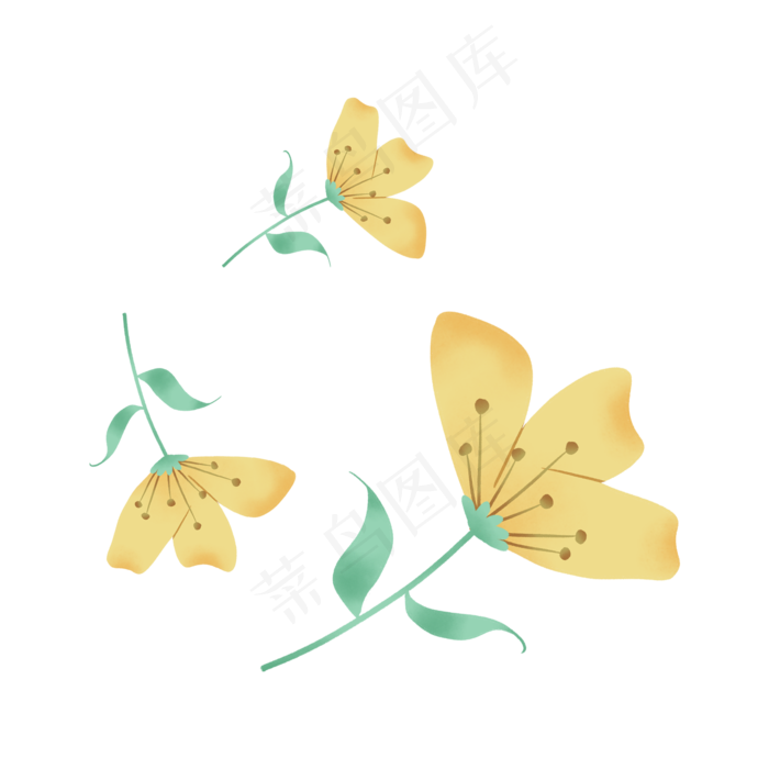 黄色的小花(2000X2000(DPI:300))psd模版下载