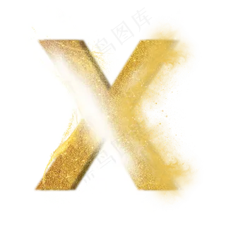 炫酷金色沙子光效字母X