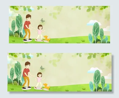 父女户外游玩banner