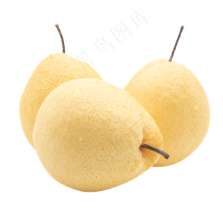 三个黄色梨子,免抠元素