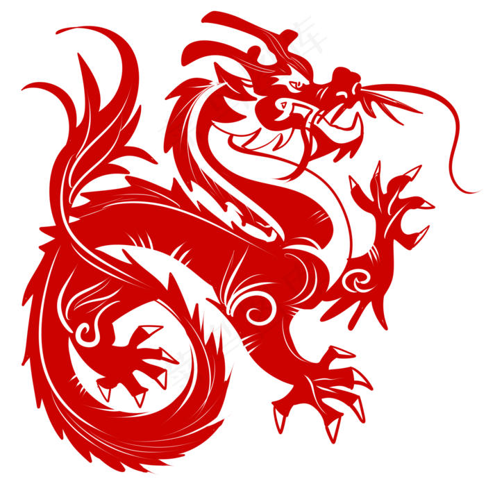 红色飞龙花纹(2150X2150)