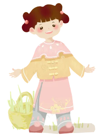 谷雨漂亮的小女孩