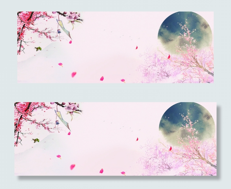 古风唯美清新电商海报背景