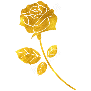 情人节爱情烫金玫瑰