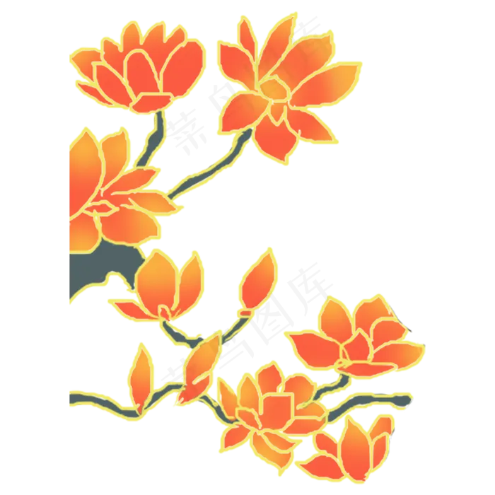 唯美红色花朵(2000X2000(DPI:300))psd模版下载