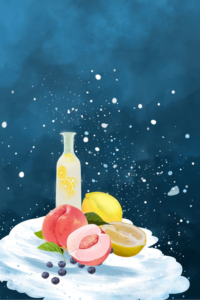 水果拼盘背景图片