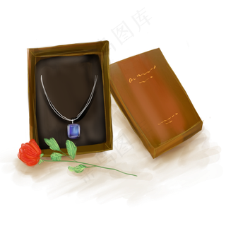 情人节珠宝礼物和玫瑰花