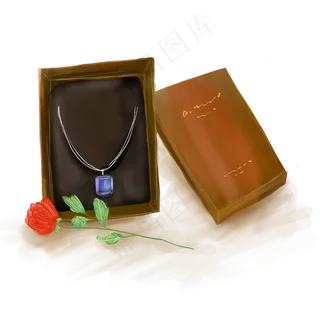 情人节珠宝礼物和玫瑰花