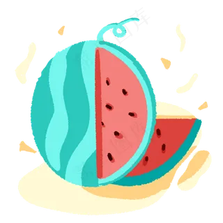 夏日小清新西瓜PNG免抠素材