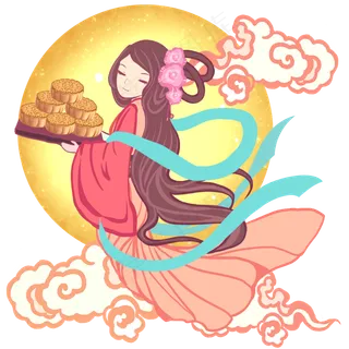 嫦娥与月饼,免抠元素